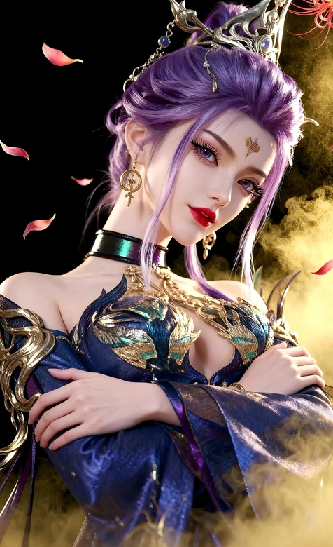 国风玄幻游戏角色·紫发冷艳 古风仙侠手机壁纸 – 高清 桌面壁纸 开放版权素材 免费下载 手机电脑通用背景图