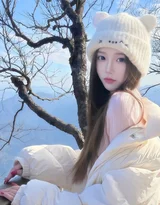 元气女生·红蝴蝶结+白猫 唯美清新户外写真 高赞女生照套图