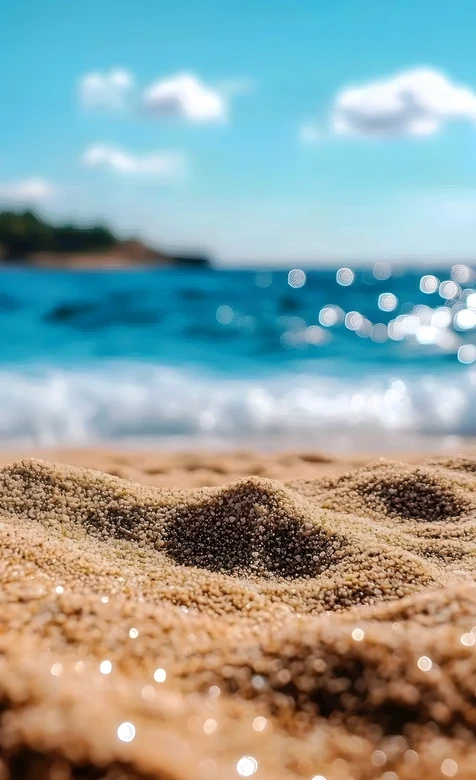 夏日海滩·唯美清新风 阳光海浪沙丘治愈系手机壁纸 – 高清 桌面壁纸 开放版权素材 免费下载 手机电脑通用背景图