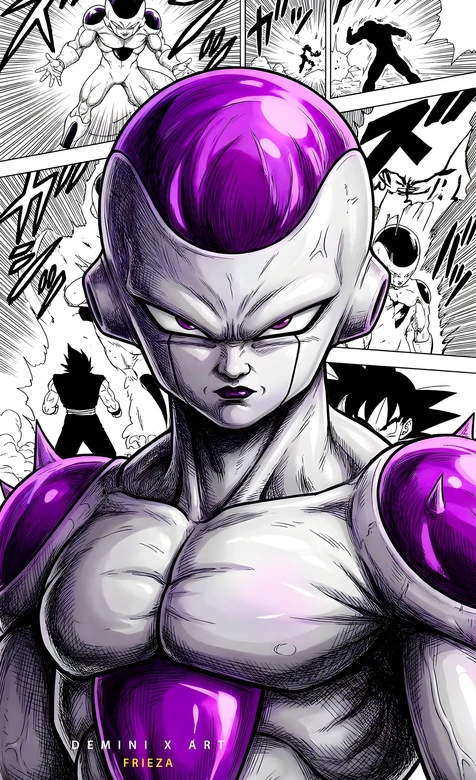 弗利萨·紫色装甲 龙珠漫画风 经典反派热血壁纸 – 高清 桌面壁纸 开放版权素材 免费下载 手机电脑通用背景图