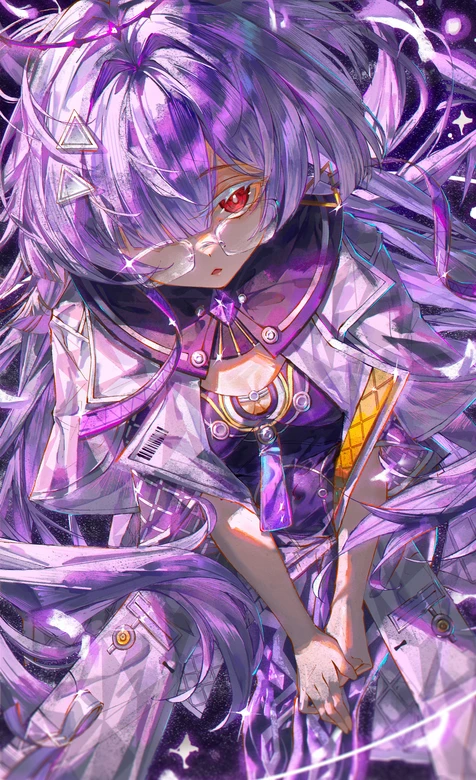 紫发红瞳少女·梦幻星穹风二次元手机壁纸 高人气精选 – 高清 桌面壁纸 开放版权素材 免费下载 手机电脑通用背景图