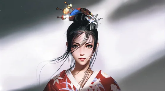 日式古风和服少女·仙鹤发簪 唯美写实日系动态电脑壁纸 – 高清 桌面壁纸 开放版权素材 免费下载 手机电脑通用背景图