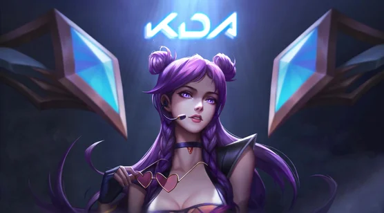 KDA女团成员·紫发心形眼镜 二次元赛博风 英雄联盟动态壁纸