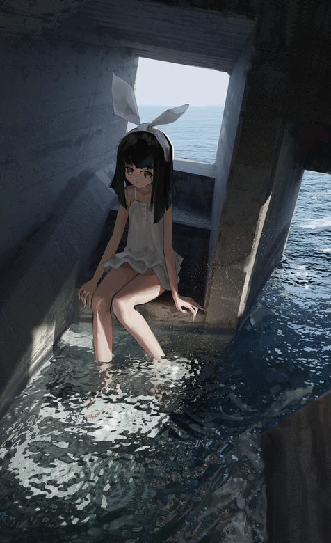 巫师帽少女·黄昏草地沉思 唯美二次元治愈系手机壁纸