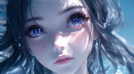 水下少女·发丝水波共舞 唯美梦幻CG动态电脑壁纸