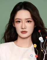 李沁·纽扣装饰清新风明星艺术写真（明星图片热门款）
