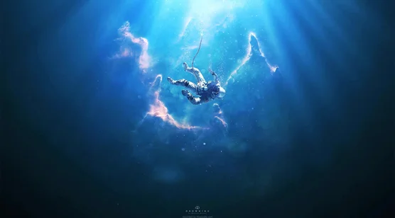 宇航员深海宇宙漂浮·梦幻唯美风 宽屏车机动态电脑壁纸