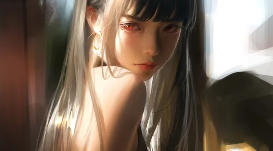 粉色狐耳九尾狐娘·唯美写实 二次元动态电脑壁纸