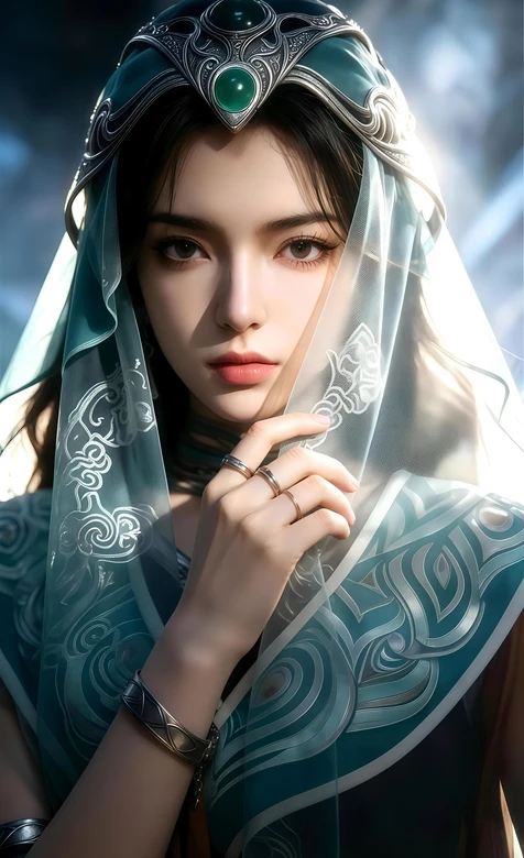古风玄幻少女乐上师·绿玉轻纱 国风仙侠凡人修仙传角色 唯美壁纸热门款