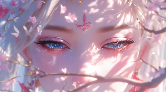 古风银发少女·眼眸藏星云 唯美国风游戏动态电脑壁纸
