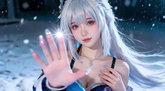 银发冰雪少女 二次元唯美风 动态电脑壁纸推荐