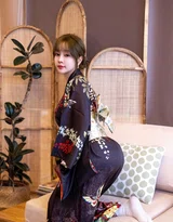 深色和服气质少女室内写真 温婉柔美私房人像
