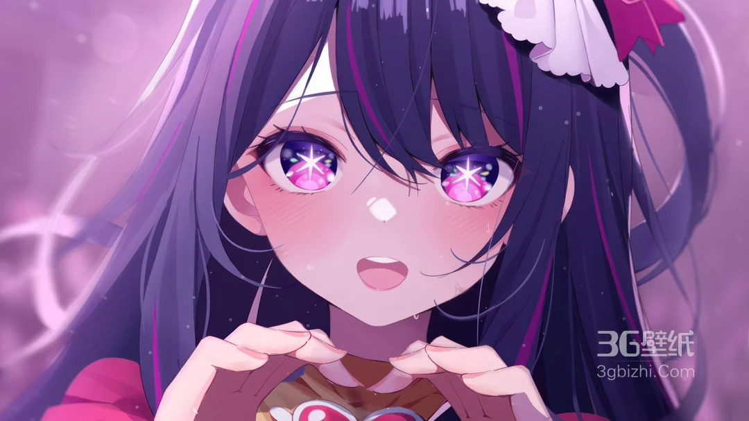 比爱心长发姑娘