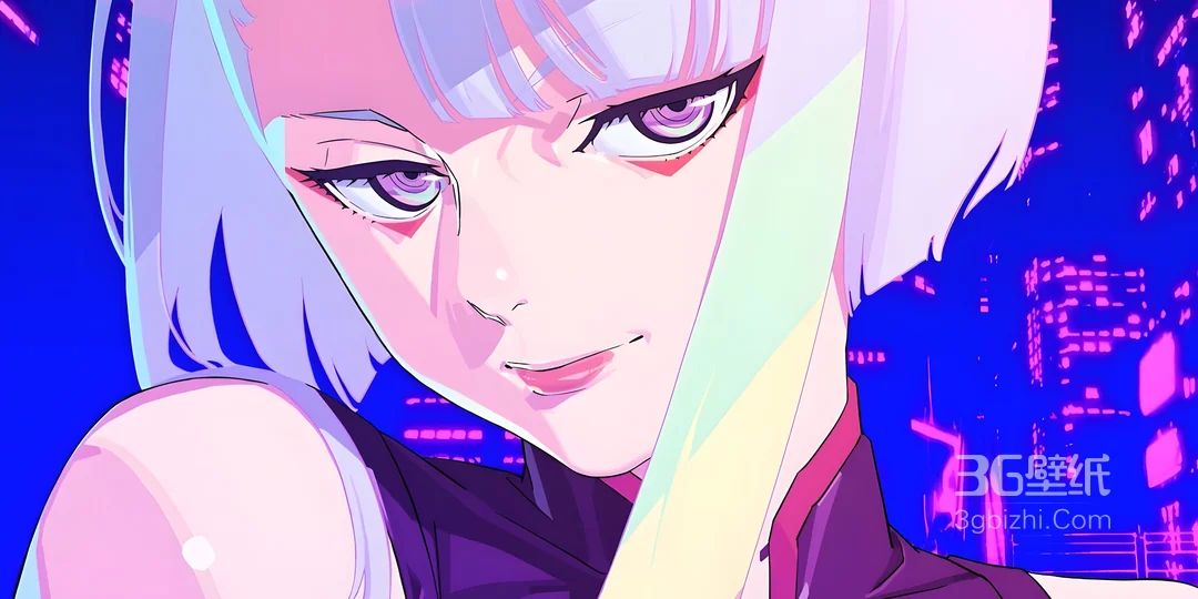 霸占我1个月的桌面壁纸、白发赛博女孩