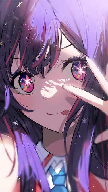 比耶大眼睛动漫女生